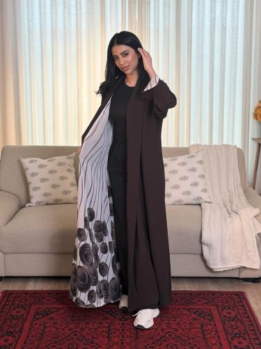 عباية غيداء دبل فيس بني