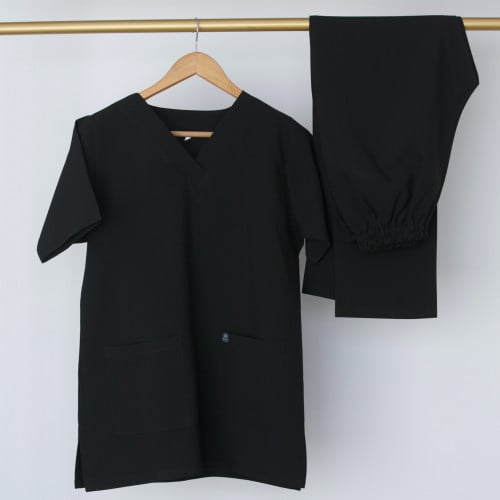 طقم سكرب بشعارنا الخاص black | Scrub set with our...