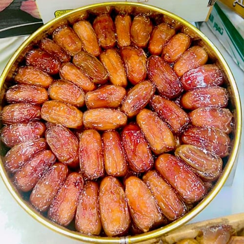 تمر علبة صفري اشقر مرصوص بالحبه متنقي تنقيه فرر مك...