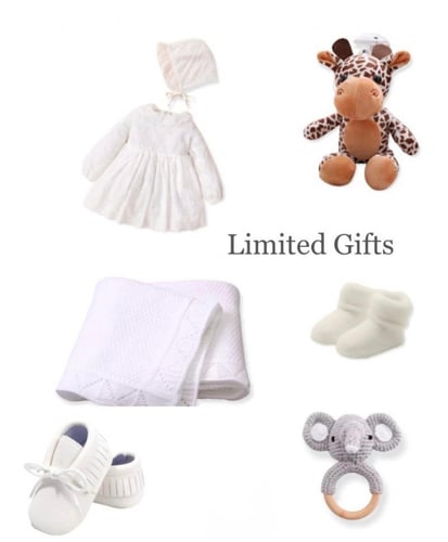 هدية مولودة فستان امريكي بقبع