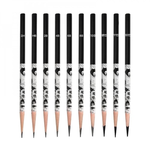 طقم اقلام فحم ويرد (متوسط ) - 8 اقلام