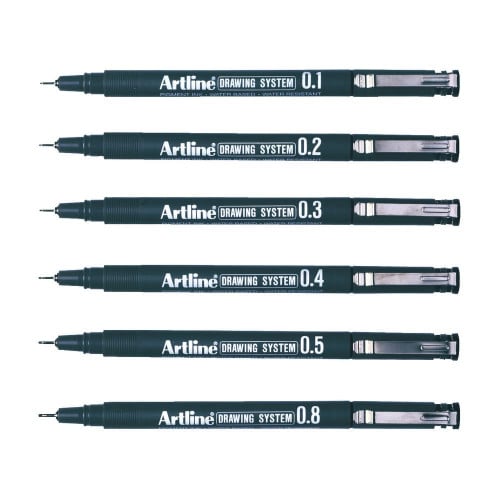 قلم للتحديد والرسم من ارت لاين متعدد الأحجام