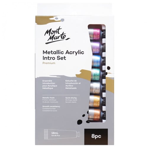 مونت مارت طقم اكريليك الوان ميتاليك 18 مل