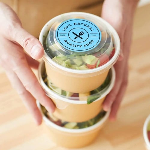 ستيكر ازرق دائري لاصق