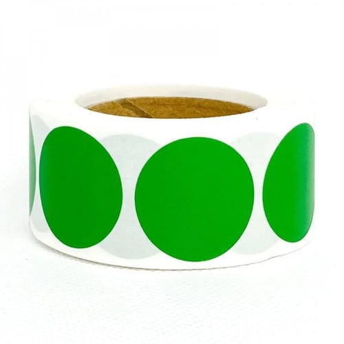 ستيكر اخضر دائري لاصق