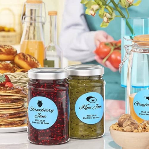 ستيكر ازرق دائري لاصق