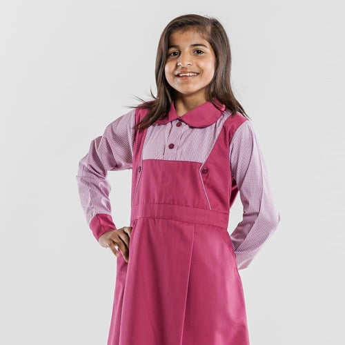 مريول ابتدائي كويتي وردي - موديل 03