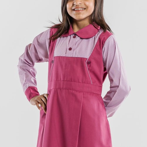 مريول ابتدائي كويتي وردي - موديل 03