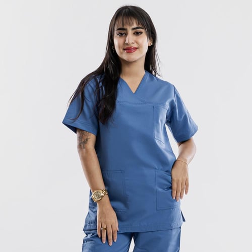 سكراب طبي لون سماوي غامق شكل اكس