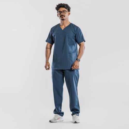 سكراب طبي رجالي لون جنزاري داكن – قصة رقبة X