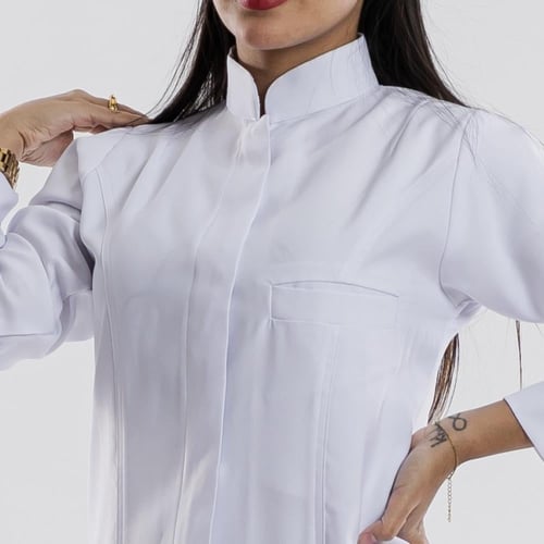 لاب كوت طبي نسائي برقبة صيني – لباسي لائق