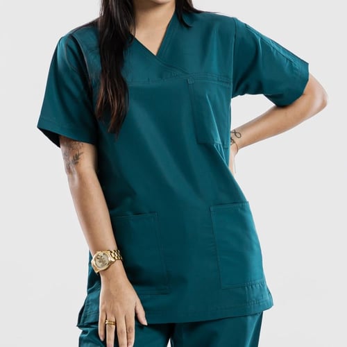 سكراب طبي لون بترولي شكل اكس