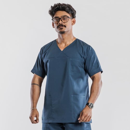 سكراب طبي رجالي لون جنزاري داكن – قصة رقبة X