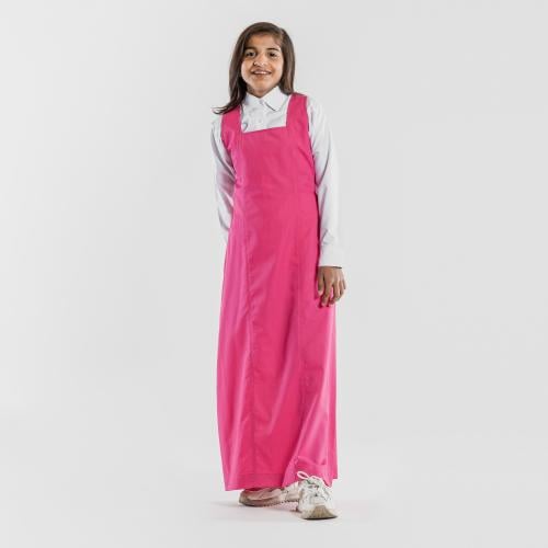 مريول ابتدائي وردي بقصّة مربعة – لباسي