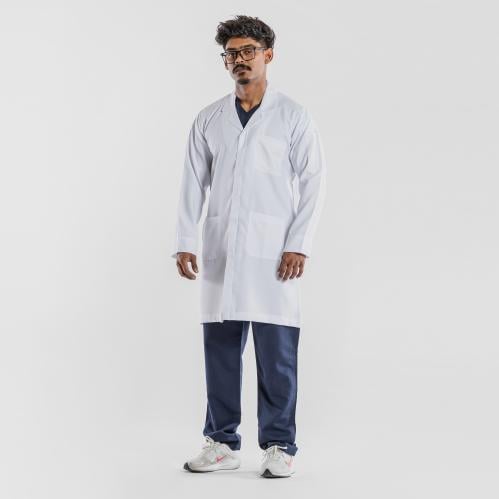 لاب كوت رجالي أبيض طقطق