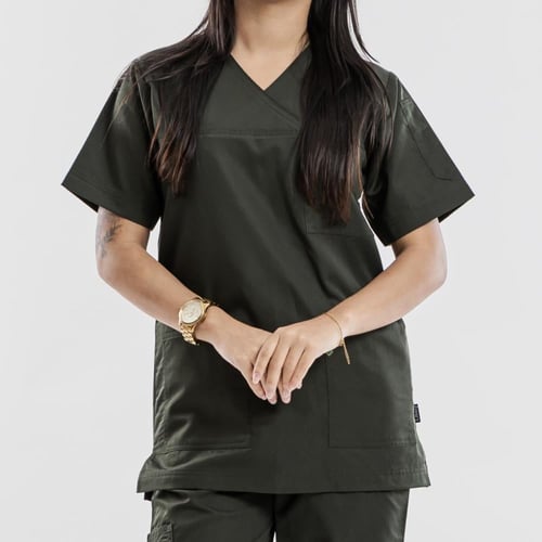 سكراب طبي لون زيتي شكل اكس