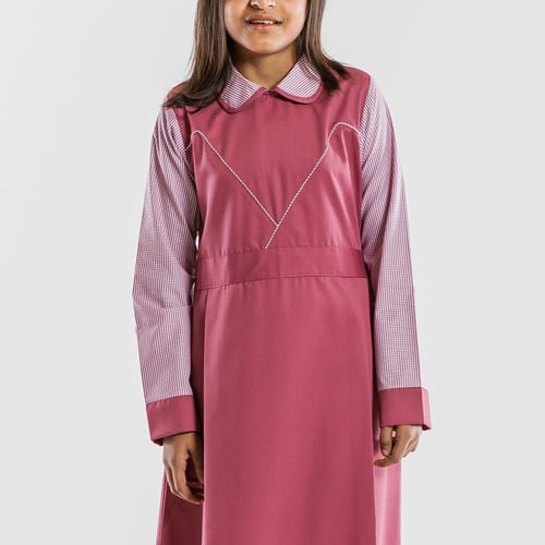 مريول ابتدائي بتصميم كويتي - لون لحمي 05