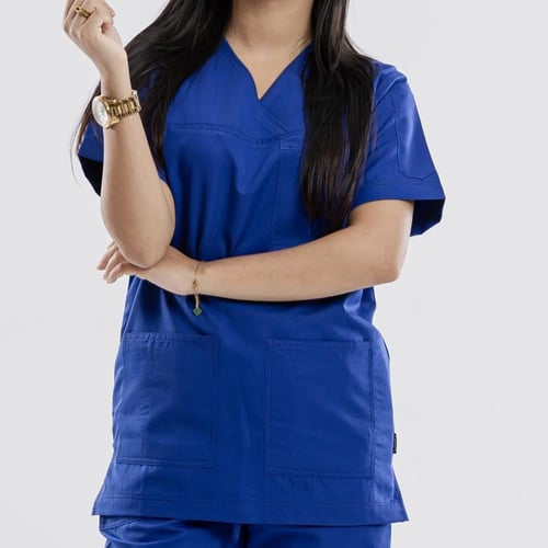 سكراب طبي لون ازرق نيلي شكل اكس