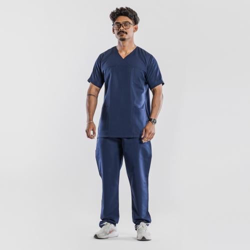 سكراب طبي رجالي كحلي برقبة إكس