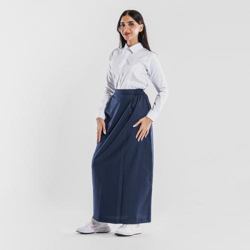 تنورة ثانوي كحلي بخصر مطاطي – لباسي