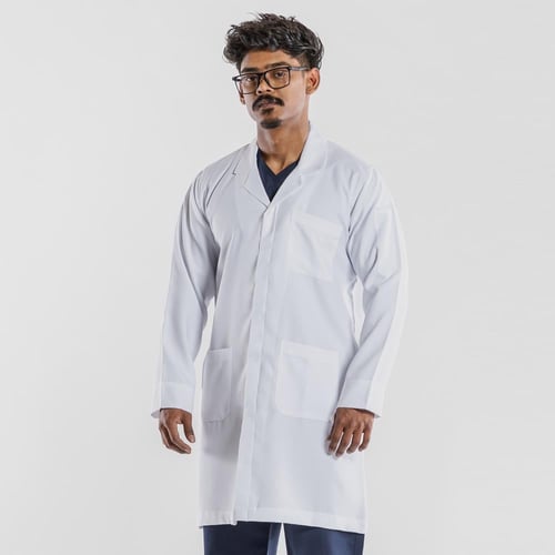 لاب كوت رجالي أبيض طقطق