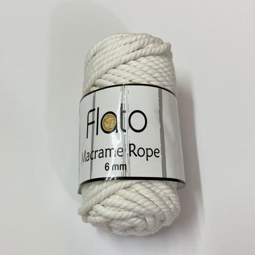 خيوط فلاتو مكرمية روب أبيض 6 ملم