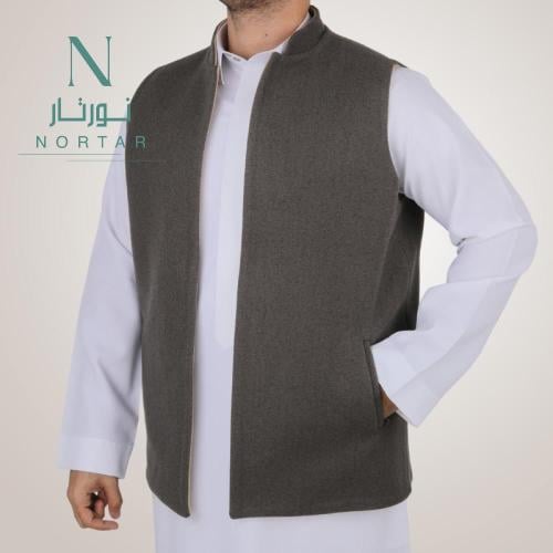 سديري رجالي رمادي غامق مع بيج