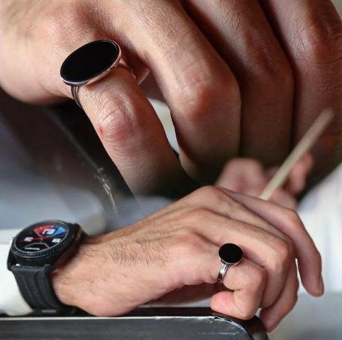 خاتم ملكي فضة (اسود)