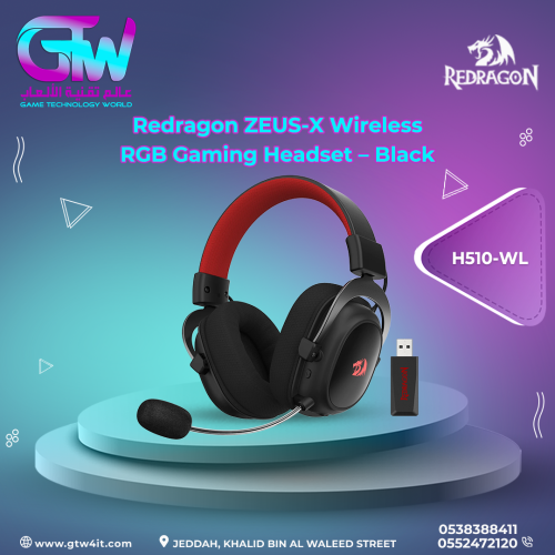Redragon ZEUS-X Wireless RGB Gaming Headset – Blac...