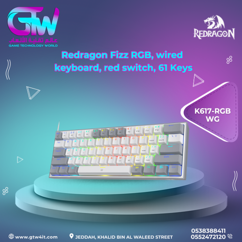 Redragon Fizz RGB, wired keyboard, red switch, 61...