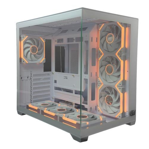 GTW GAMING COMPUTER CASE, WHITE MID TOWER ATX CASE...