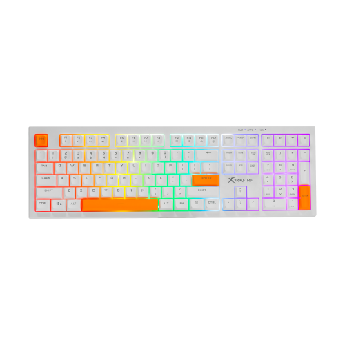 كيبورد سايلنت باللون الابيض مع اضاءة Xtrike Me KB-...