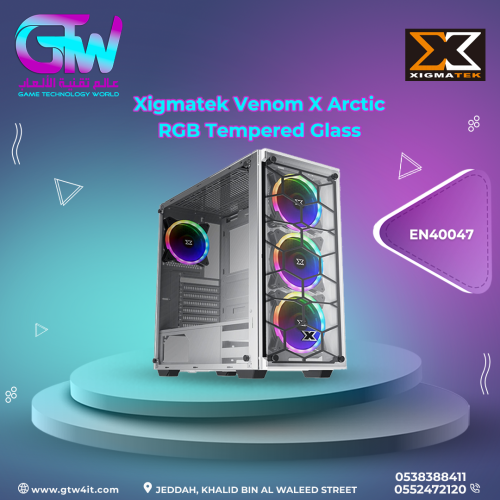 Xigmatek Venom X Arctic RGB Tempered Glass