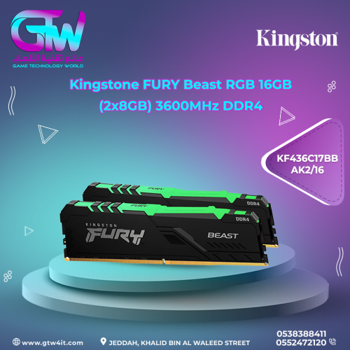 Kingstone FURY Beast RGB 16GB (2x8GB) 3600MHz DDR4
