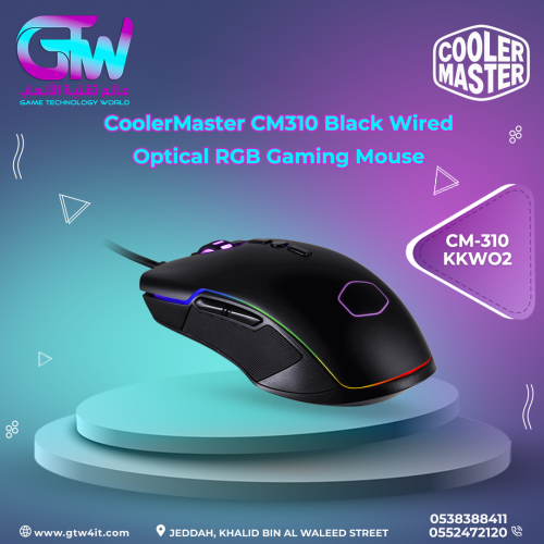 Coolermaster CM310 Black Wired Optical RGB Gaming...