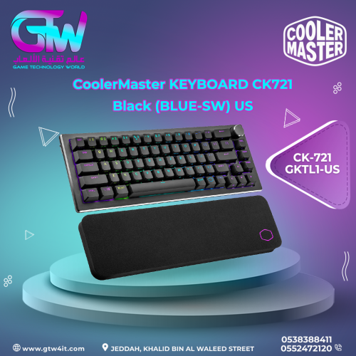 CoolerMaster KEYBOARD CK721 Black (BLUE-SW) US