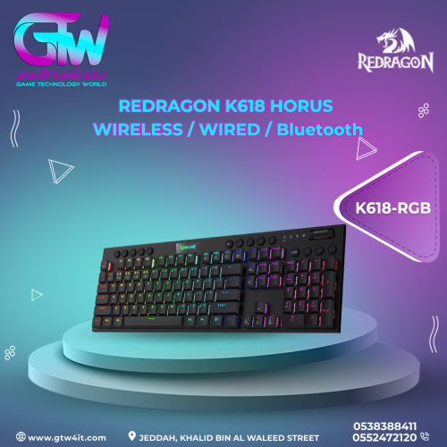 REDRAGON K618 HORUS WIRELESS / WIRED / Bluetooth