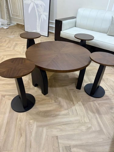 طقم طاولات قشرة الجوز