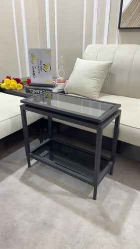 طقم طاولات حديد أسود فاخر