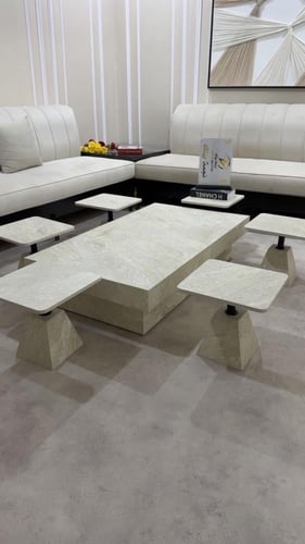 طقم طاولات ضيافه بديل الرخام ارضي