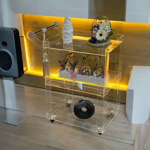 عربة الضيافة الفاخرة3 دور اكريلك (4 مل): 60×40×85س...