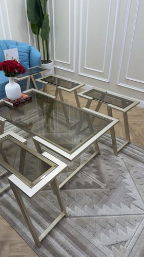 طاولة تقديم زجاجي