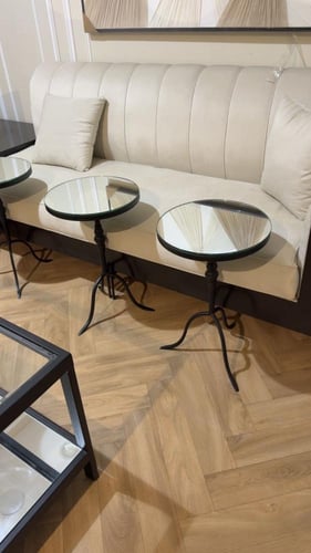 طقم طاولات حديد مراية فاخر