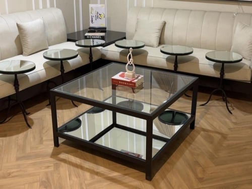 طقم طاولات حديد مراية فاخر