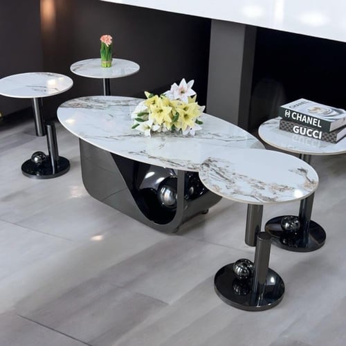 طقم طاولات استيل