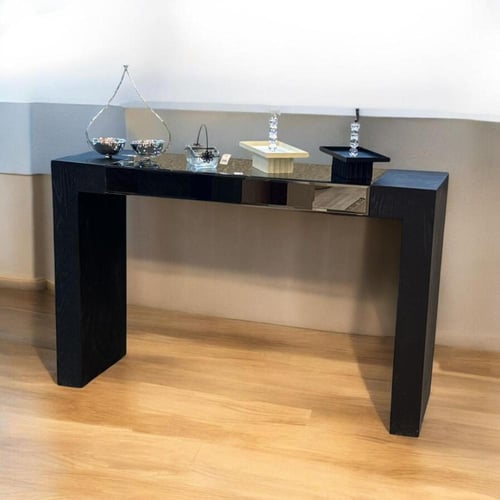 كونسول - مدخل خشب أسود مع مرآة 130 × 40 × 82 سم