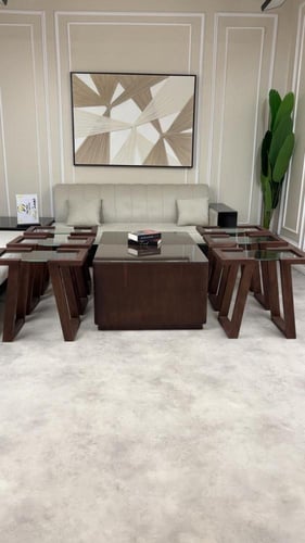 طقم طاولات قشرة الجوز