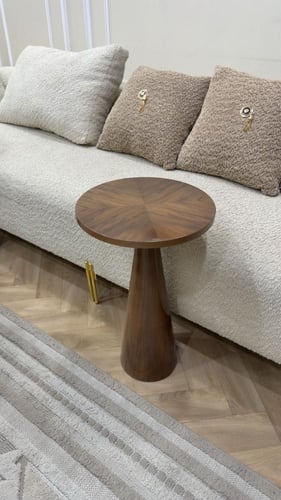 طاولة خدمة مفردة بقشرة الجوز الأنيقة