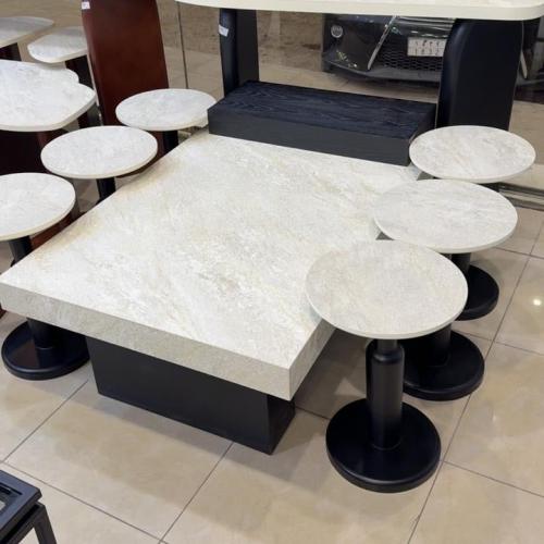 طقم طاولات سنديان خشبية