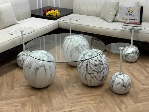 طقم طاولات رخام صناعي فاخر